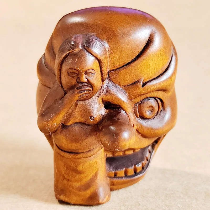Y8374 - 2 "резная вручную фигурка Netsuke из ящика резьба: Забавные люди и маска
Y8374 - 2 "резная вручную фигурка Netsuke из ящика резьба: Забавные люди и маска