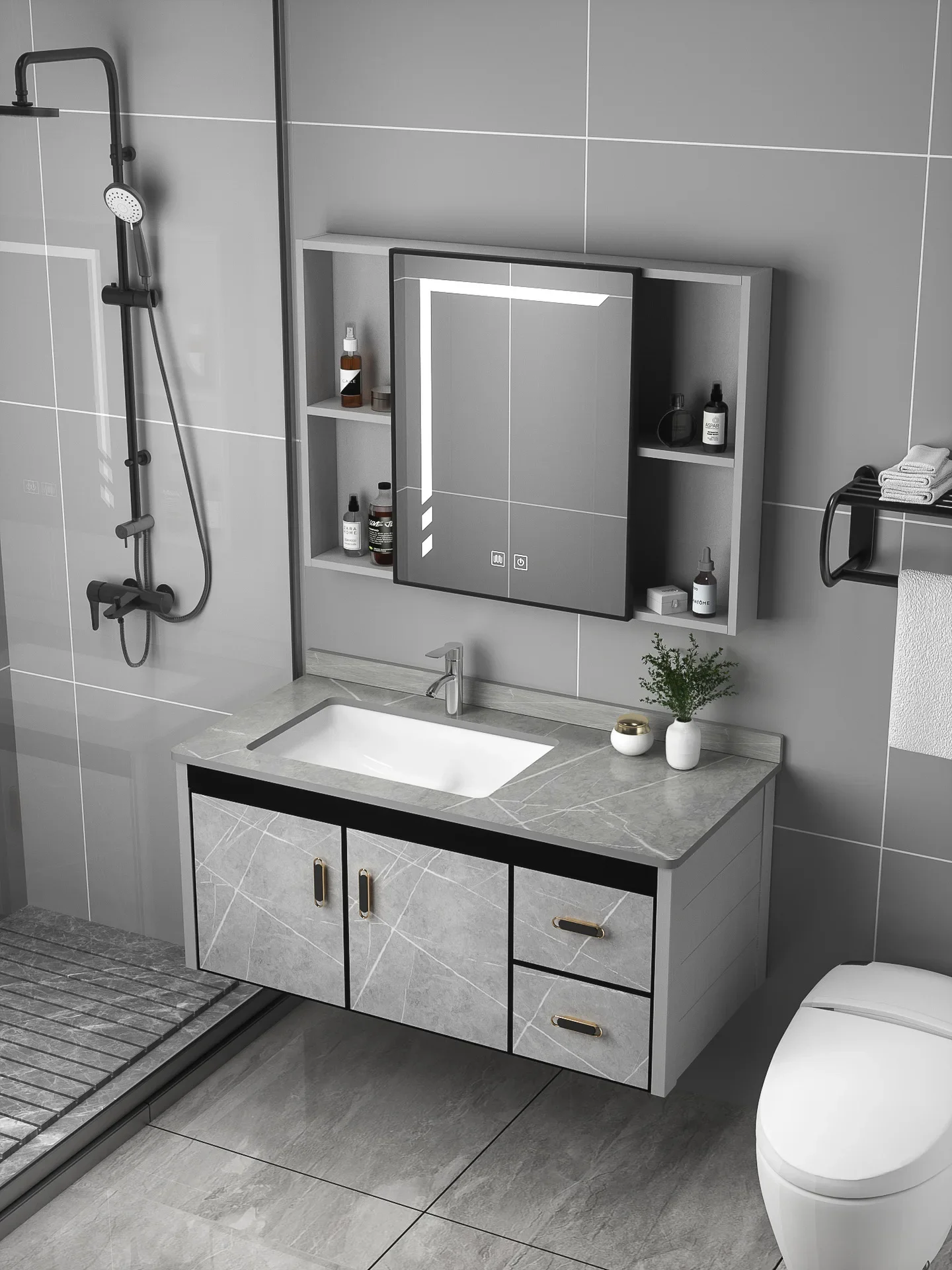 Free shipping rock slab space aluminum wall hanging bathroom cabinet hand washing basin washing table combination bathroom room
Free shipping rock slab space aluminum wall hanging bathroom cabinet hand washing basin washing table combination bathroom room