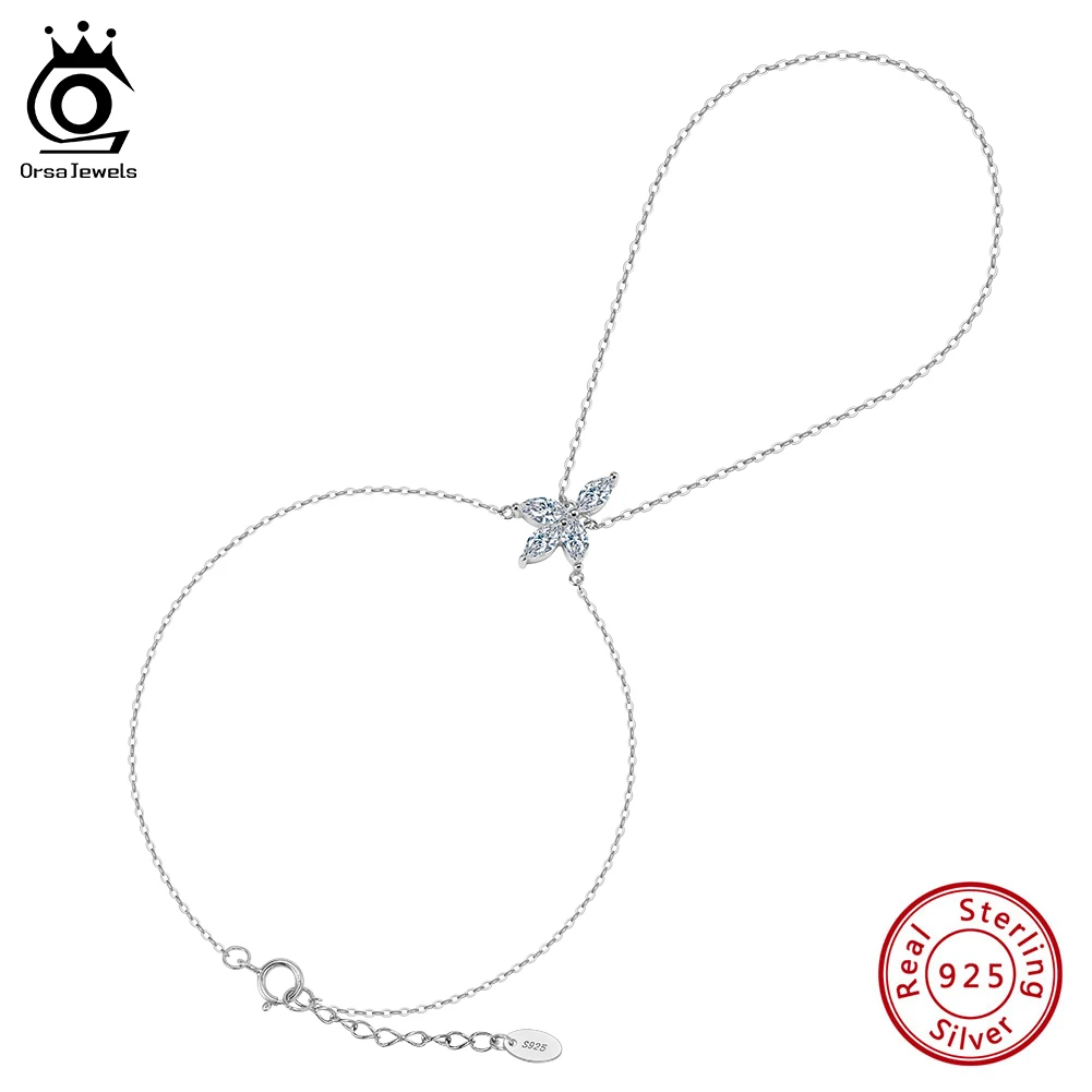 ORSA JEWELS 925 Sterling Silver Ring Bracelet Hand Chain Dainty Party Shiny Cubic Zirconia Stackable Link Chain Bracelets APV01
ORSA JEWELS 925 Sterling Silver Ring Bracelet Hand Chain Dainty Party Shiny Cubic Zirconia Stackable Link Chain Bracelets APV01