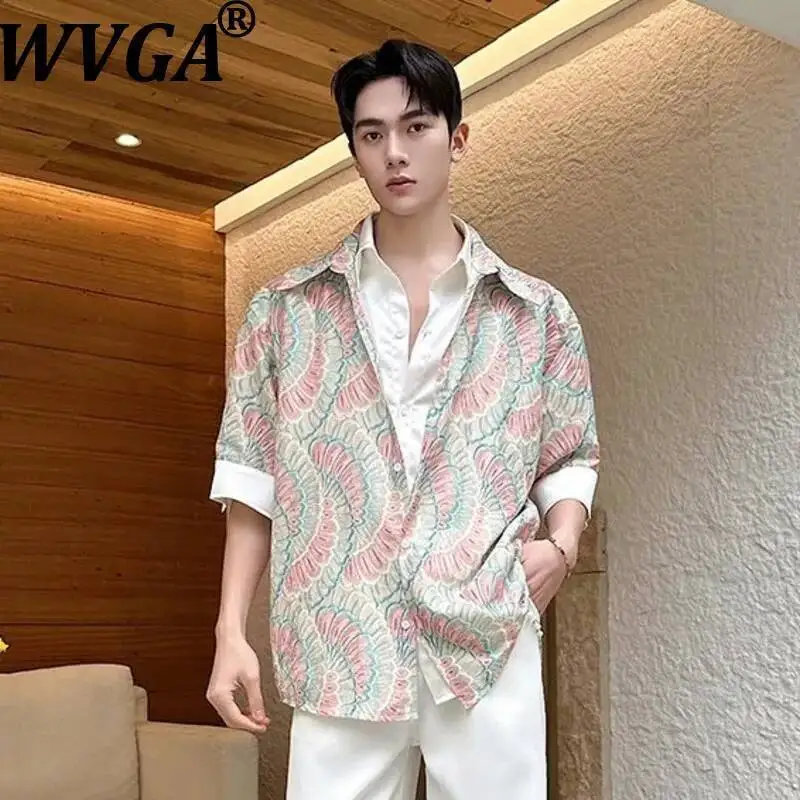 WVGA Summer New Men's Personalized Faux Two-piece Turn-down Collar Printed Short Sleeved Shirt Niche Chic Casual Tops Ins W23794
WVGA Summer New Men's Personalized Faux Two-piece Turn-down Collar Printed Short Sleeved Shirt Niche Chic Casual Tops Ins W23794