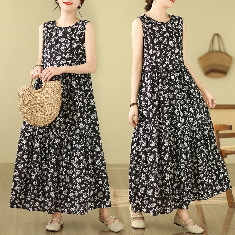 plus Size Women's Summer New Style Versatile Sleeveless round Neck Vest Dress Maxi Dress Comfortable Loose Fit Casual Wear
plus Size Women's Summer New Style Versatile Sleeveless round Neck Vest Dress Maxi Dress Comfortable Loose Fit Casual Wear