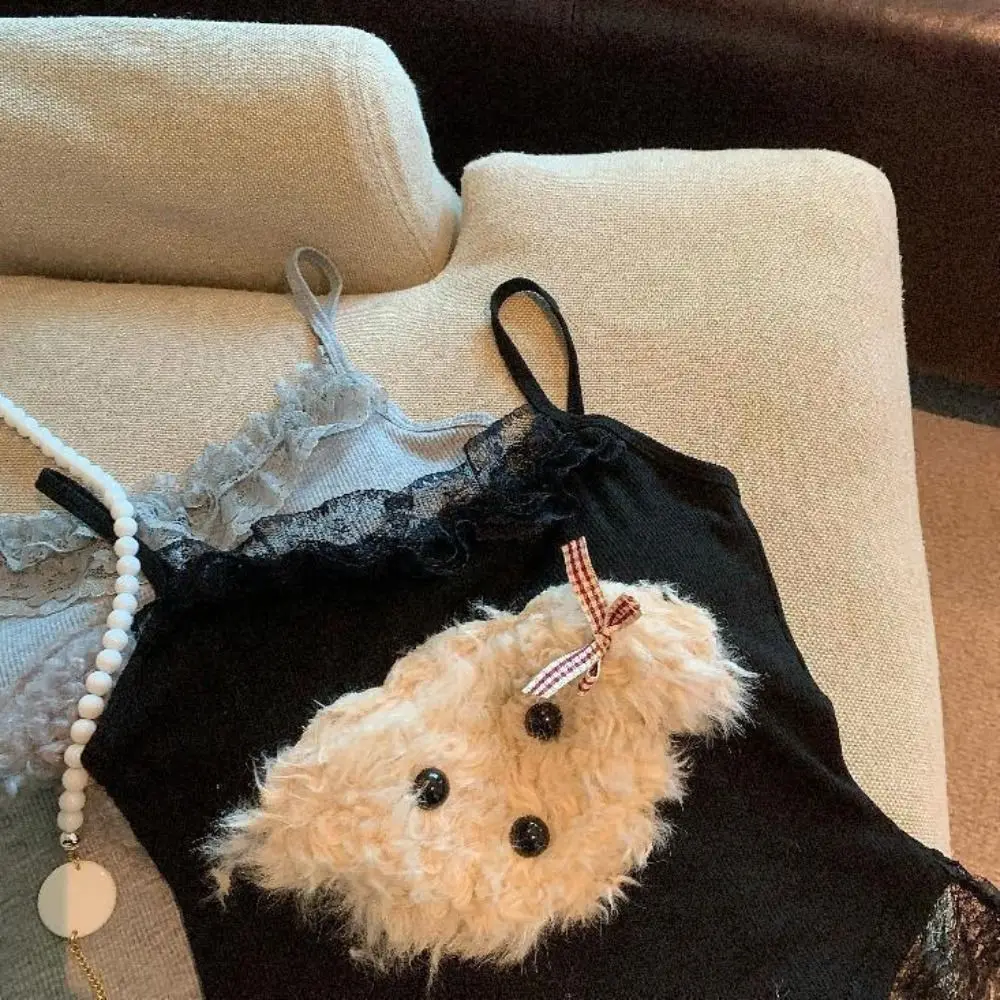 Plush Dog Slim Crop Top Bottoming Shirt Lace Ruffle Sweet Girl's Vest Top Spice Girls Style Summer Camisole with Pads Lady
Plush Dog Slim Crop Top Bottoming Shirt Lace Ruffle Sweet Girl's Vest Top Spice Girls Style Summer Camisole with Pads Lady