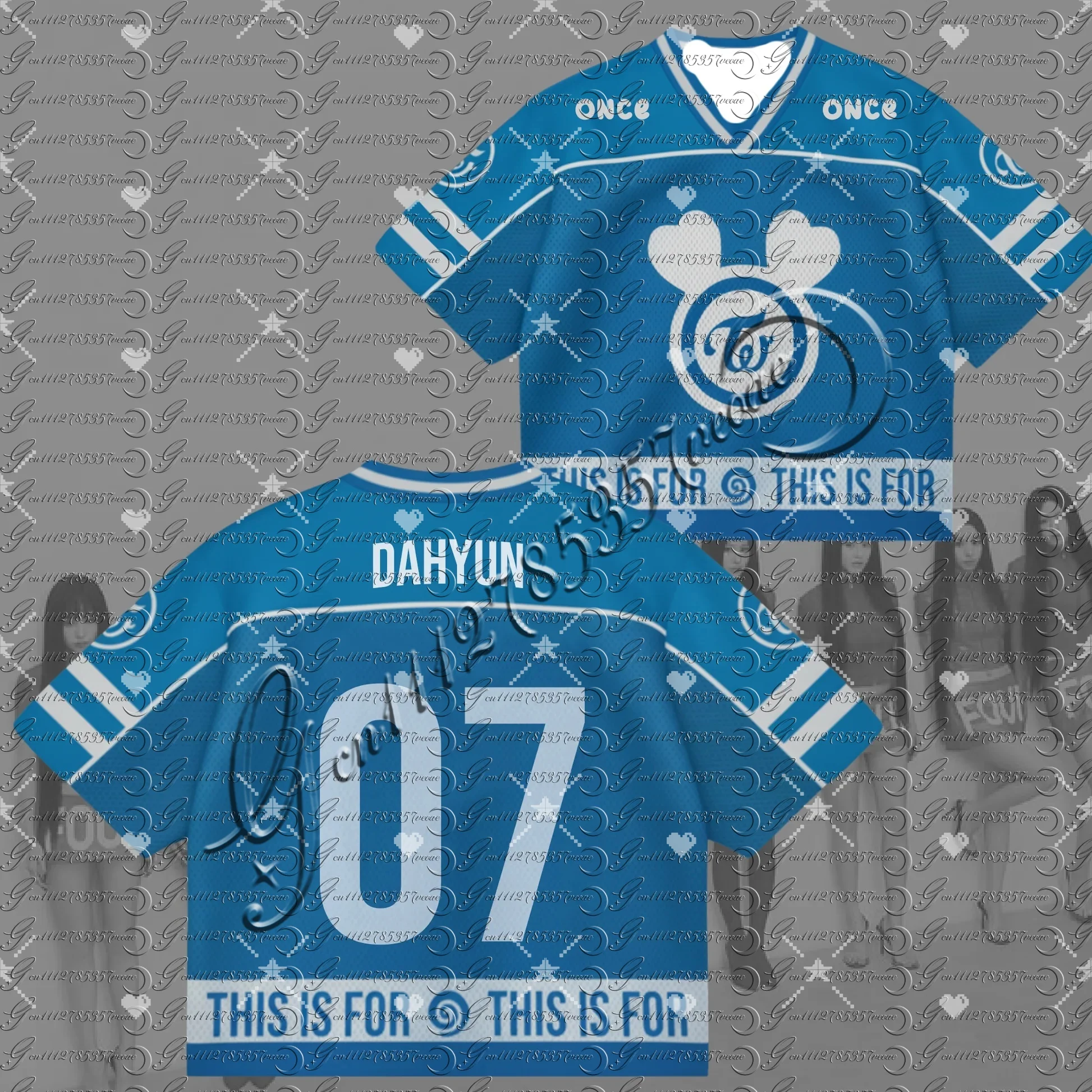 2026 new Custom TWICE Blue Jersey Oversized V-neck Unisex Sport T-shirt Kpop Streetwear ONCE 'This Is For' Print
2026 new Custom TWICE Blue Jersey Oversized V-neck Unisex Sport T-shirt Kpop Streetwear ONCE 'This Is For' Print