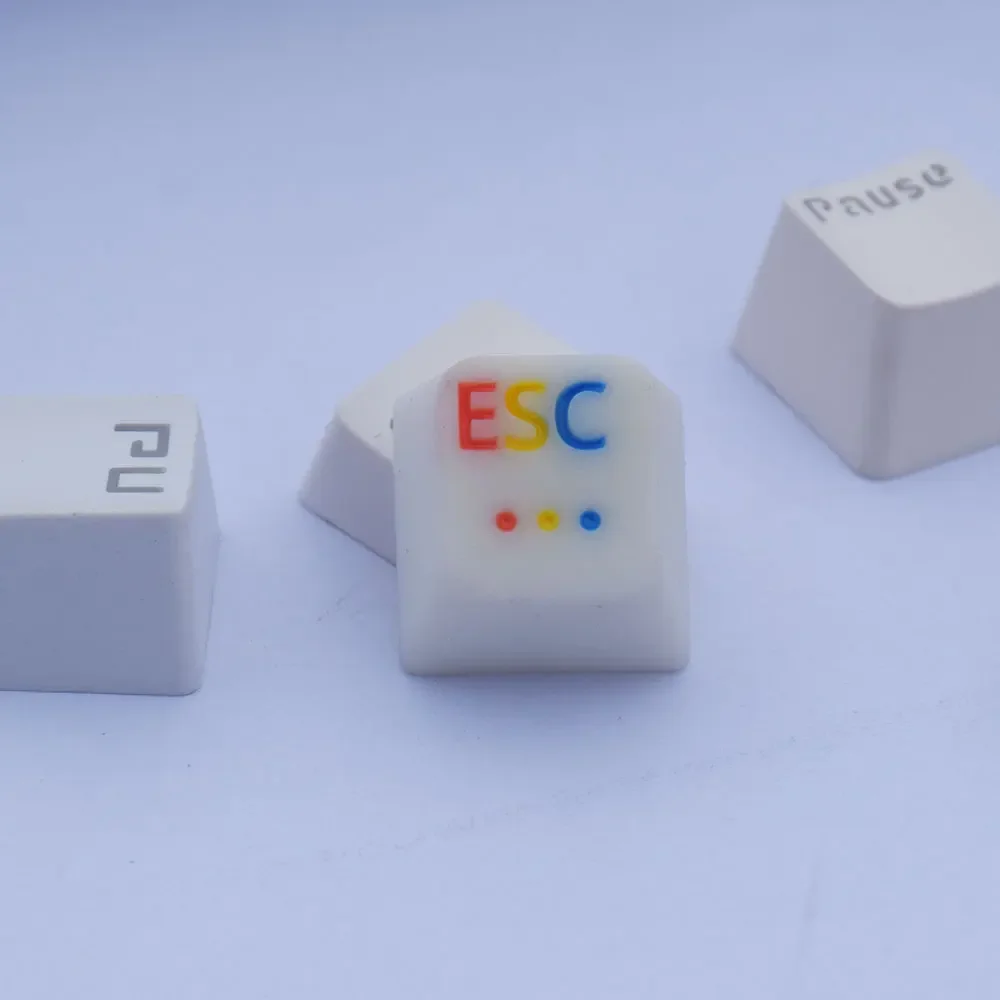 Personalized keycaps, red, yellow and blue color scheme diyESC keys, resin material
Personalized keycaps, red, yellow and blue color scheme diyESC keys, resin material