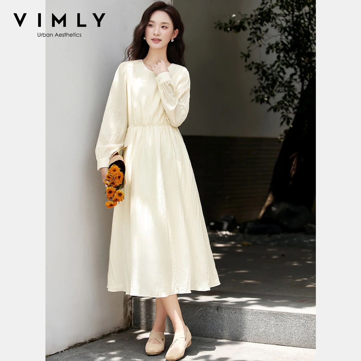 VIMLY Women's Two-piece Dress Chinese Style Jacquard Vest Long Sleeve A-line Round Neck Dress 2025 Autumn Ladies Dress Set A2913
VIMLY Women's Two-piece Dress Chinese Style Jacquard Vest Long Sleeve A-line Round Neck Dress 2025 Autumn Ladies Dress Set A2913