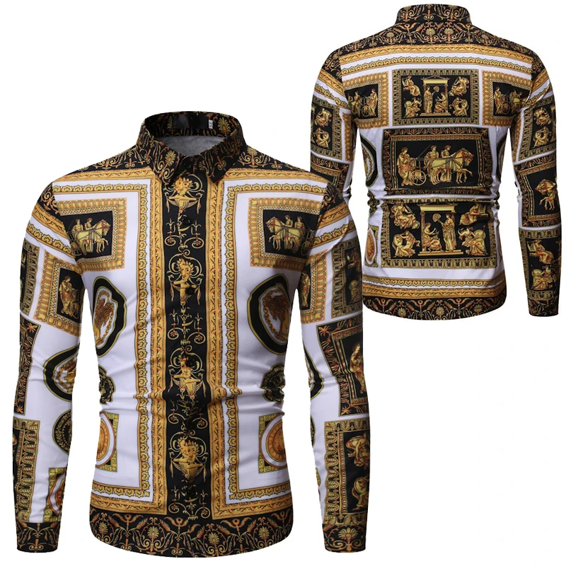 Baroque Floral Royal Shirts Men Luxury Print Designer Tops Paisley Pattern Flowers Fashion Western Long Sleeve Shirt Camisas
Baroque Floral Royal Shirts Men Luxury Print Designer Tops Paisley Pattern Flowers Fashion Western Long Sleeve Shirt Camisas