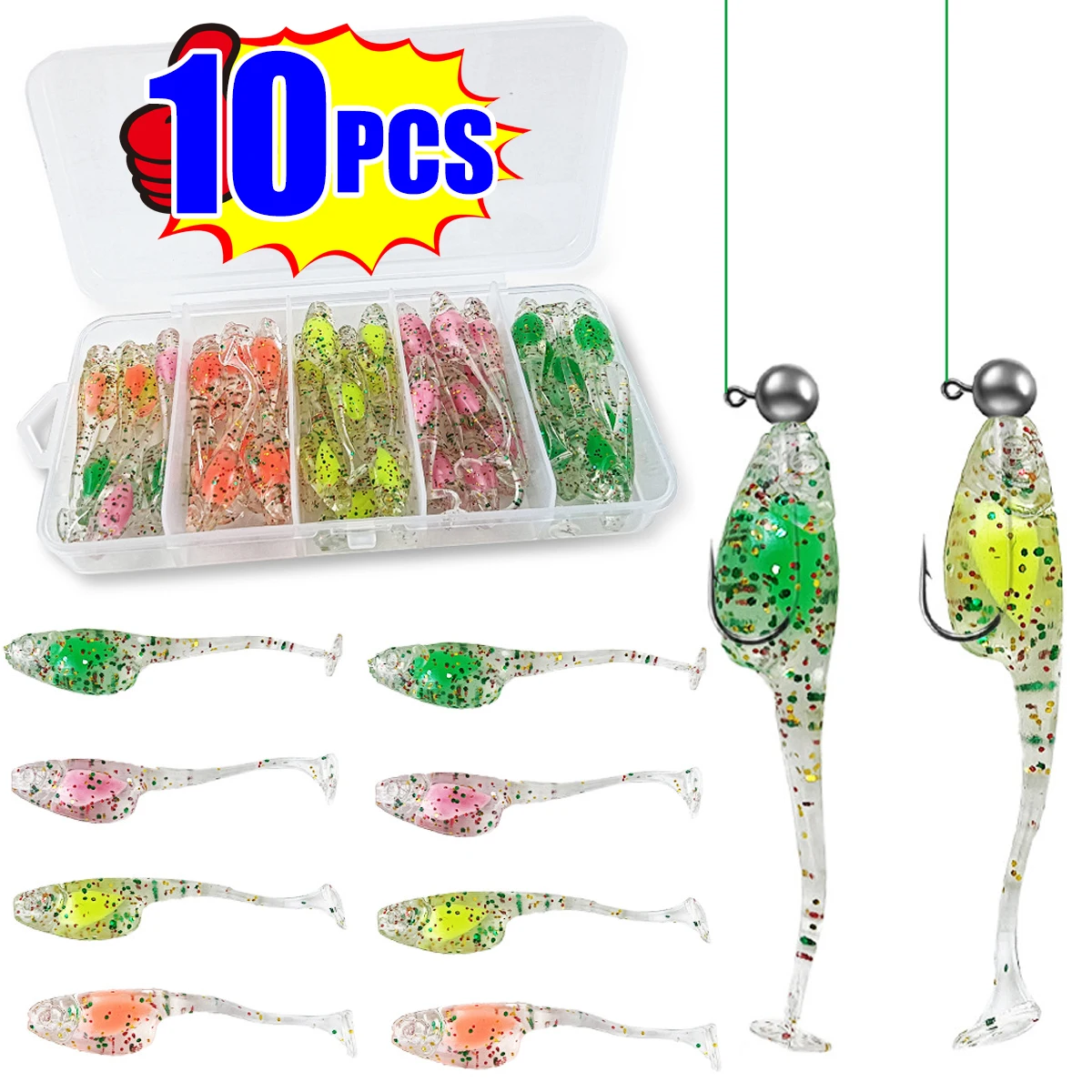 Mini-simulation Tadpole Floating Channel Soft Bait Boxed TPE Rubber T-tail Perch Bait Freshwater Sea Fishing Tadpole Baits
Mini-simulation Tadpole Floating Channel Soft Bait Boxed TPE Rubber T-tail Perch Bait Freshwater Sea Fishing Tadpole Baits