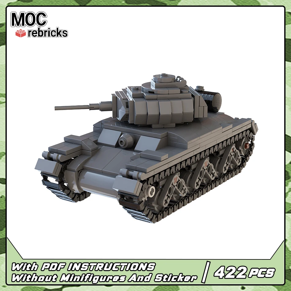 MOC Вторая мировая война, военная серия, гусеничный танк, австралийский крейсер, модель боевой машины, набор строительных блоков «сделай сам», детские игрушки, подарки
MOC Вторая мировая война, военная серия, гусеничный танк, австралийский крейсер, модель боевой машины, набор строительных блоков «сделай сам», детские игрушки, подарки 