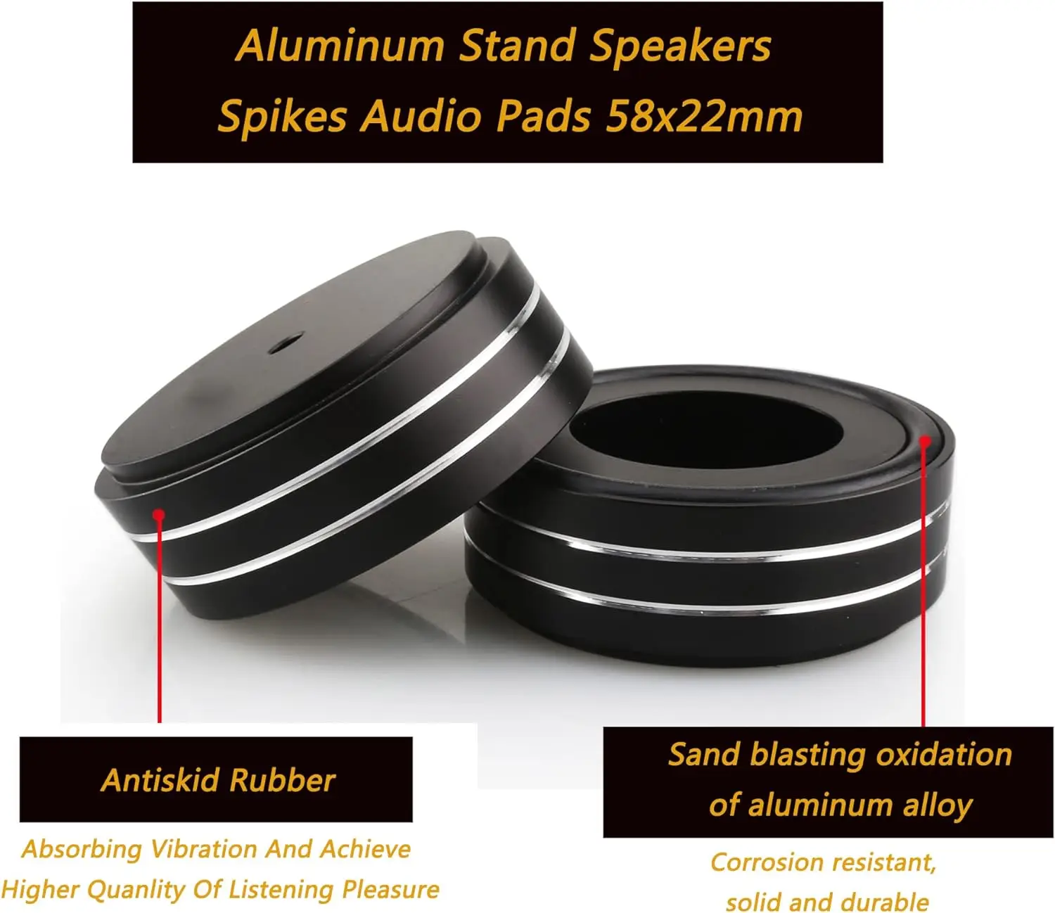 4 шт. алюминиевые опоры для усилителя Hi-Fi, изоляционные ножки для колонок, шипы для проигрывателя, подложки для DAC, золотые/серебряные, 58x22 мм
4 шт. алюминиевые опоры для усилителя Hi-Fi, изоляционные ножки для колонок, шипы для проигрывателя, подложки для DAC, золотые/серебряные, 58x22 мм