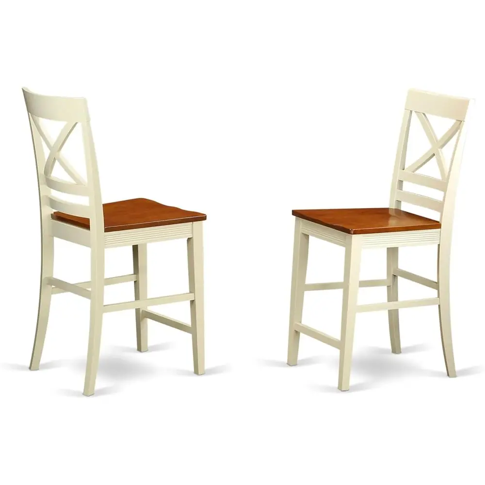 Counter-Height Pub Chairs, Set of 2, Buttermilk and Cherry Finish
Counter-Height Pub Chairs, Set of 2, Buttermilk and Cherry Finish