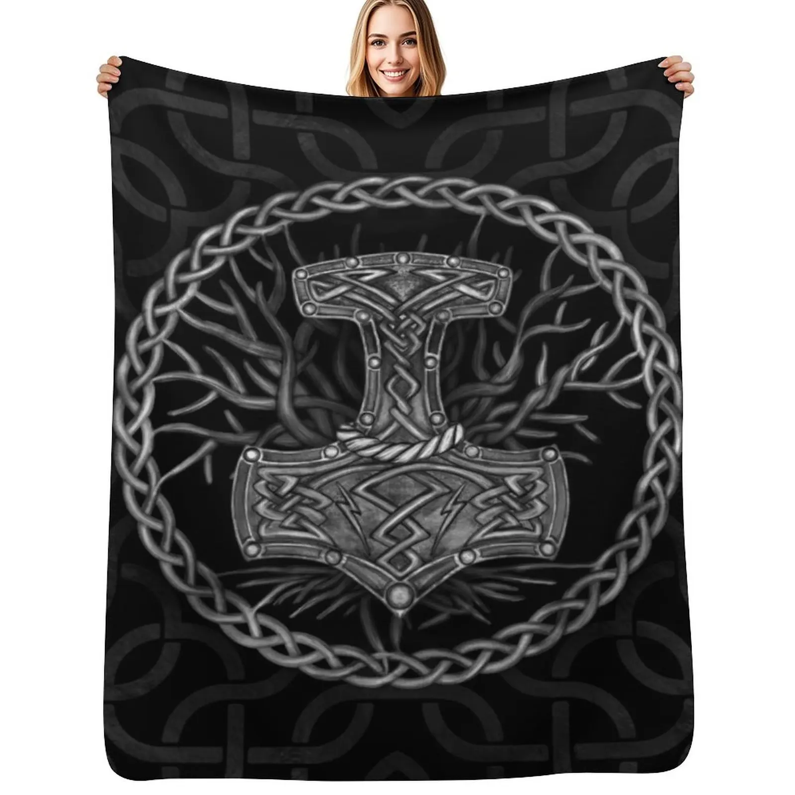 Mjolnir - The hammer of Thor and Tree of life Throw Blanket Soft Sherpa Fleece Warm Blanket for Winter
Mjolnir - The hammer of Thor and Tree of life Throw Blanket Soft Sherpa Fleece Warm Blanket for Winter
