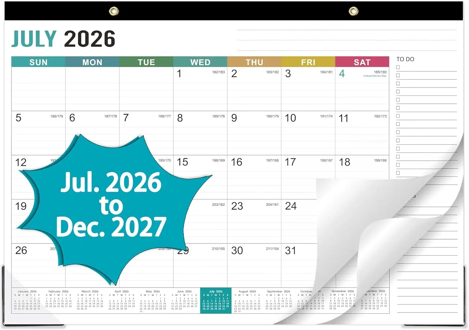 18-Month Desk Calendar July 2026-Dec 2027, 17"x12", Thick Paper, Corner Protectors, Morandi Style
18-Month Desk Calendar July 2026-Dec 2027, 17"x12", Thick Paper, Corner Protectors, Morandi Style