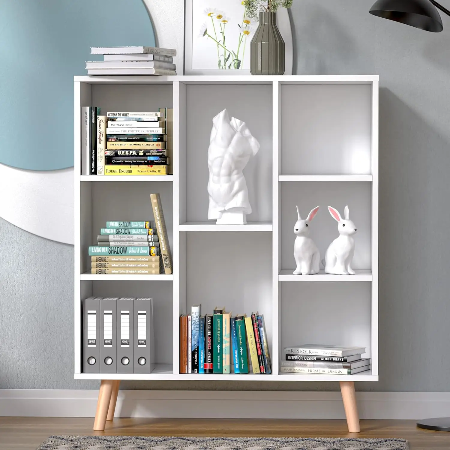White Small Bookshelf, Wood 8 Cube Storage Organizer Book Shelves With Legs, Freestanding Open Shelf Modern Bookcase For
White Small Bookshelf, Wood 8 Cube Storage Organizer Book Shelves With Legs, Freestanding Open Shelf Modern Bookcase For