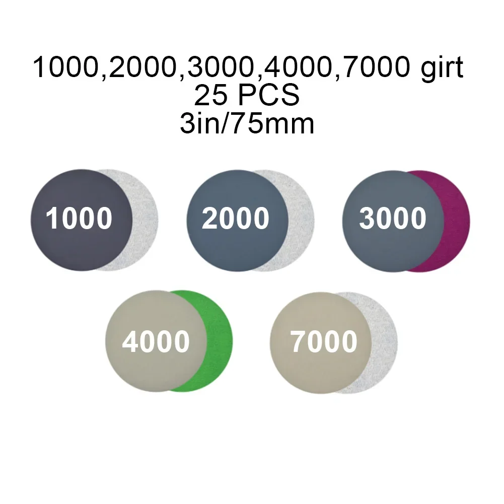 3 Sanding discs Sandpaper 75mm Hook&Loop Polishing Sandpaper Silicon carbide Waterproof 1000-7000 Grit Hot sale
3 Sanding discs Sandpaper 75mm Hook&Loop Polishing Sandpaper Silicon carbide Waterproof 1000-7000 Grit Hot sale