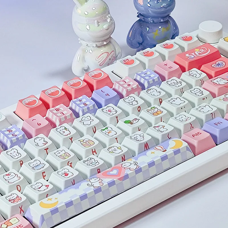Original factory height powder Tutu party five-sided sublimation process mechanical keyboard keycaps
Original factory height powder Tutu party five-sided sublimation process mechanical keyboard keycaps