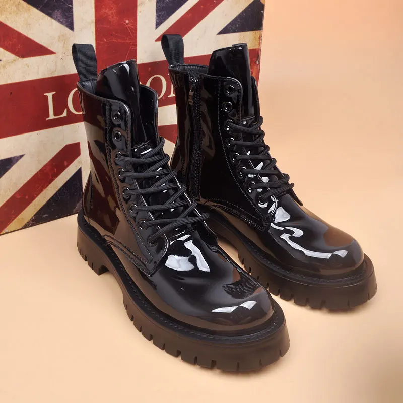 men's casual patent leather boots black stylish platform shoes party nightclub dress cowboy high boot handsome motorcycle botas
men's casual patent leather boots black stylish platform shoes party nightclub dress cowboy high boot handsome motorcycle botas