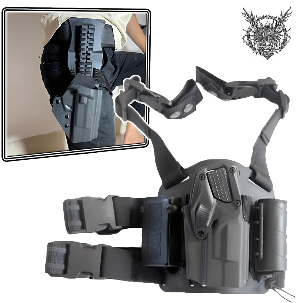 Quick Draw Plastic Steel Gun Holster With Magazine Lashlight Holster Universal 92 Modified Waist Leg Double Unlock For 92g/92
Quick Draw Plastic Steel Gun Holster With Magazine Lashlight Holster Universal 92 Modified Waist Leg Double Unlock For 92g/92