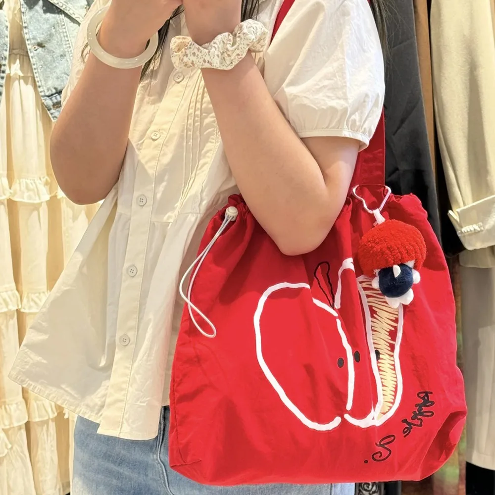 Portable Drawstring Shoulder Bag Korean Style Reusable Canvas Shopping Bag Large Capacity Grocery Bag Commuting Tote Bag Travel
Portable Drawstring Shoulder Bag Korean Style Reusable Canvas Shopping Bag Large Capacity Grocery Bag Commuting Tote Bag Travel