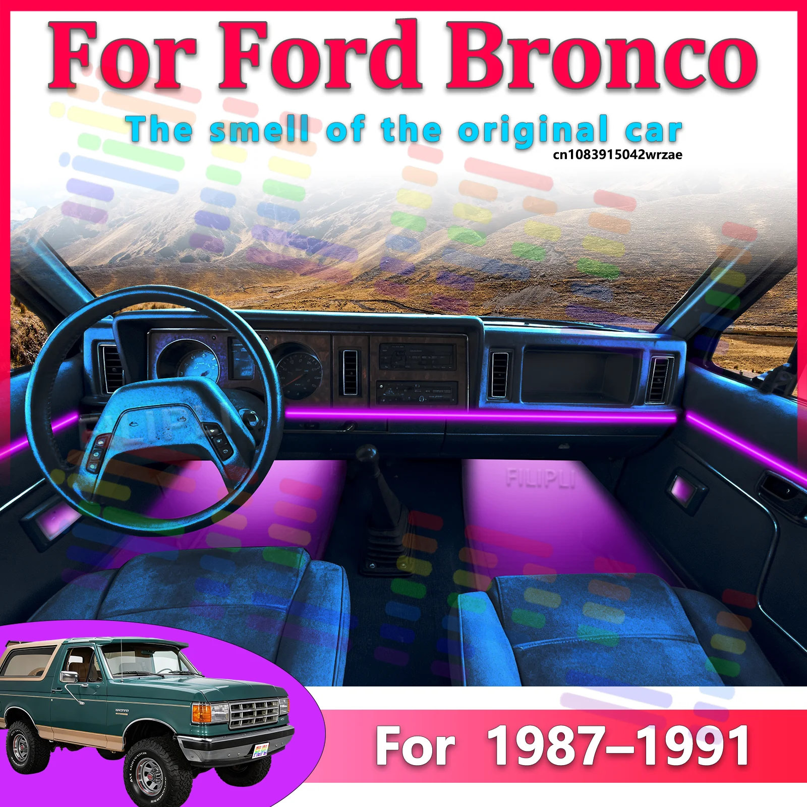 For Ford Bronco 1987-1991 Car LED Ambient Lamps Colorful Atmosphere Lights Auto Interior Neon Strip App Control 64 RGB Light
For Ford Bronco 1987-1991 Car LED Ambient Lamps Colorful Atmosphere Lights Auto Interior Neon Strip App Control 64 RGB Light