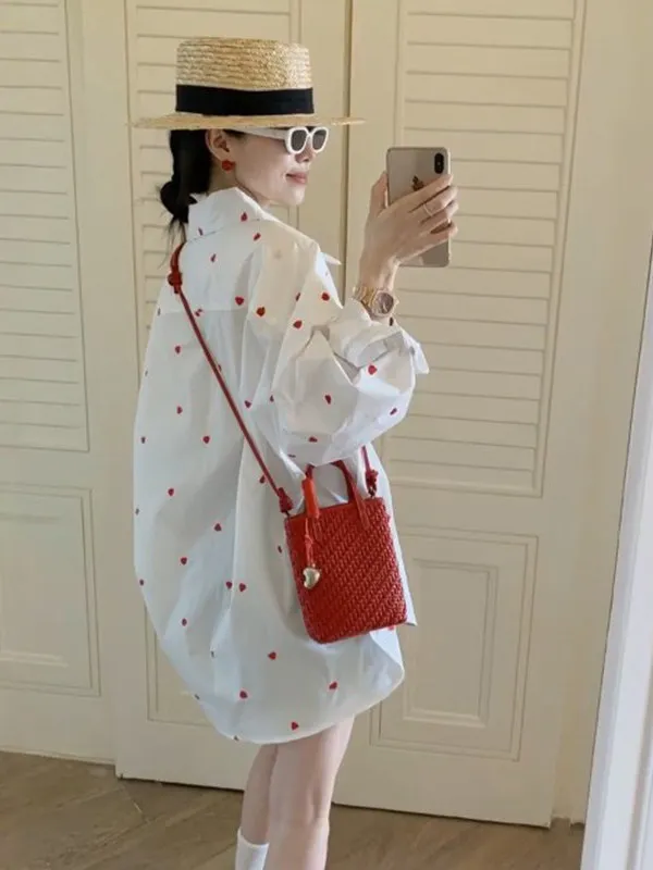 Sweet Korean Sle Long Sve White irt Women's Loose Collar Spring Commute Casual Faion Breathable Comfortable Top
Sweet Korean Sle Long Sve White irt Women's Loose Collar Spring Commute Casual Faion Breathable Comfortable Top