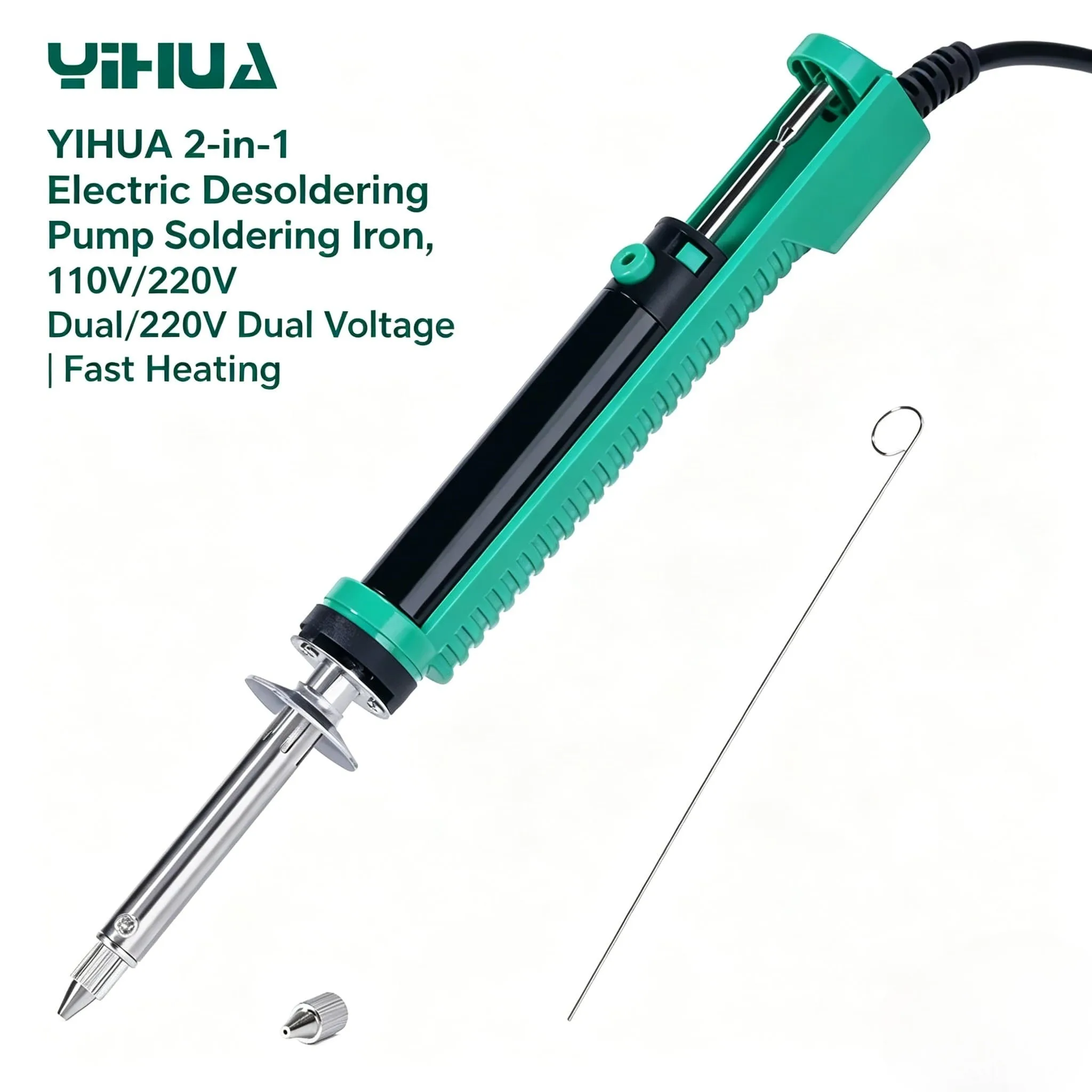YIHUA 929D-V 30W Electric Desoldering Pump Vacuum Sucker Soldering Iron Removal Suction Tin Gun Welding Repair Tools With Nozzl
YIHUA 929D-V 30W Electric Desoldering Pump Vacuum Sucker Soldering Iron Removal Suction Tin Gun Welding Repair Tools With Nozzl