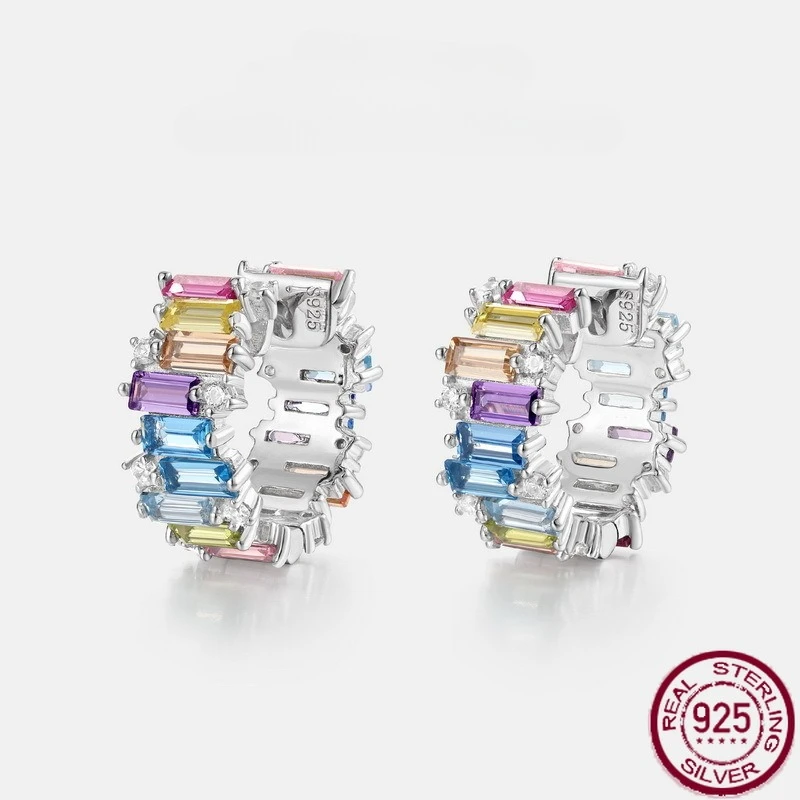 New S925 sterling silver irregular zirconia inlaid multi-color diamond earrings for fashionable women's wedding jewelry
New S925 sterling silver irregular zirconia inlaid multi-color diamond earrings for fashionable women's wedding jewelry