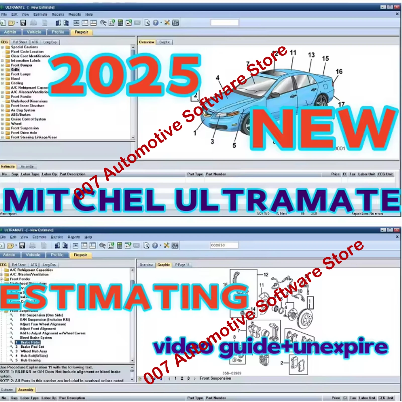 2025 Newtest Car 2023 MITCHell ULTRAMATE 7 COMPLETE ADVANCED ESTIMATING SYSTEM+Patch for never expire+Can installed indefinitely
2025 Newtest Car 2023 MITCHell ULTRAMATE 7 COMPLETE ADVANCED ESTIMATING SYSTEM+Patch for never expire+Can installed indefinitely