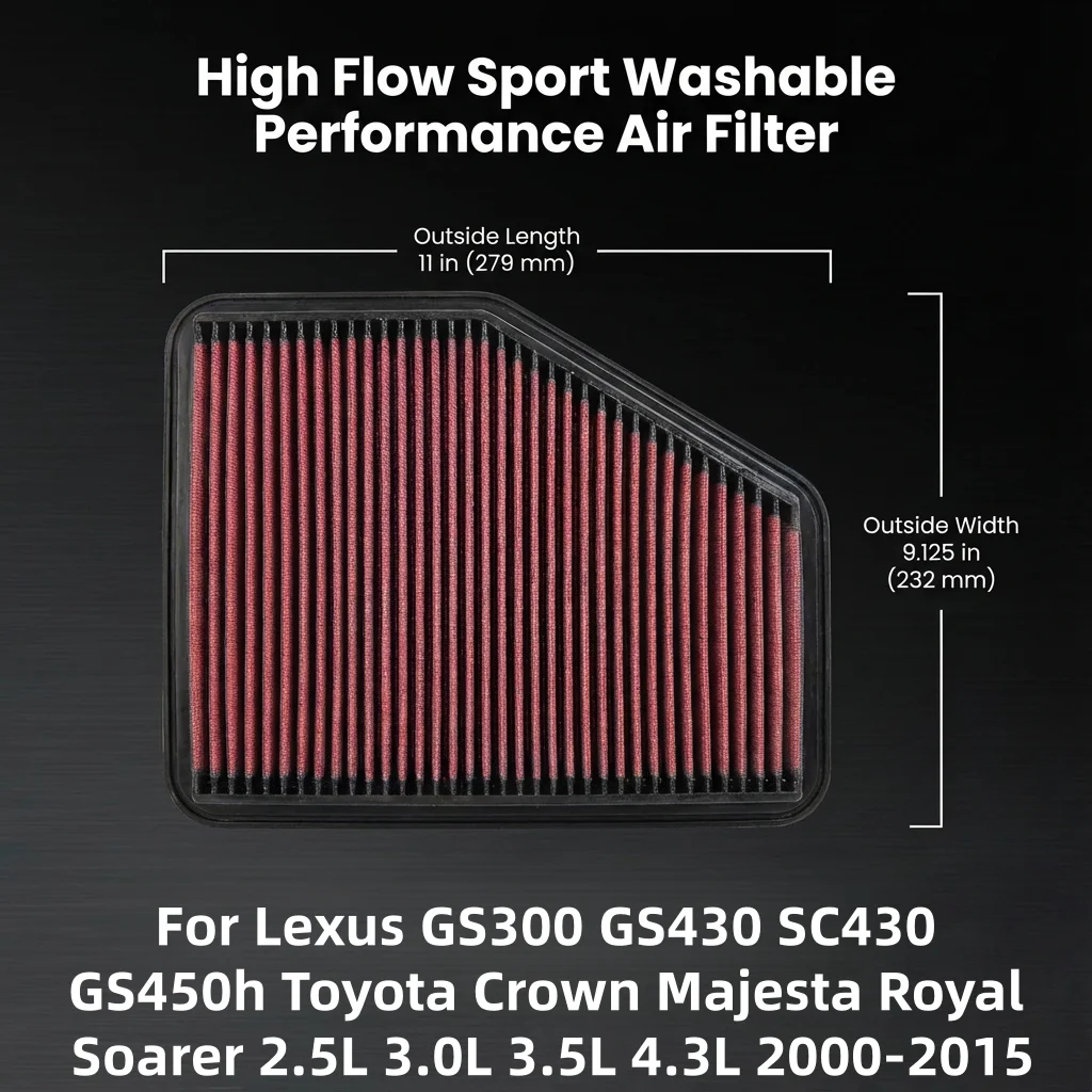 Для Lexus GS300 GS430 SC430 GS450h Toyota Crown Majesta Royal Soarer 2.5L 3.0L 3.5L 4.3L 2000-2015 Воздушный фильтр с высоким расходом 33-2220
Для Lexus GS300 GS430 SC430 GS450h Toyota Crown Majesta Royal Soarer 2.5L 3.0L 3.5L 4.3L 2000-2015 Воздушный фильтр с высоким расходом 33-2220