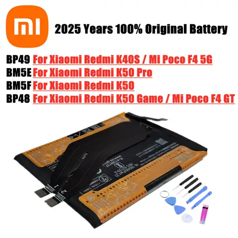 BP48 BP49 BM5E BM5F Original Battery For Xiaomi K40S K50 Pro K50Pro /K50 Game / Mi Poco F4 GT Phone Batteries + Free Tools