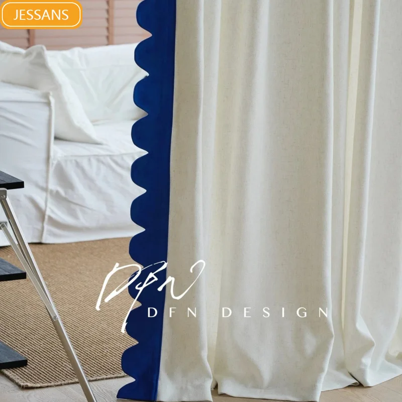 French Blue Lace Beige Mosaic Curtains for Living Room Bedroom French Window Partition Curtain Customized Finished Products
French Blue Lace Beige Mosaic Curtains for Living Room Bedroom French Window Partition Curtain Customized Finished Products