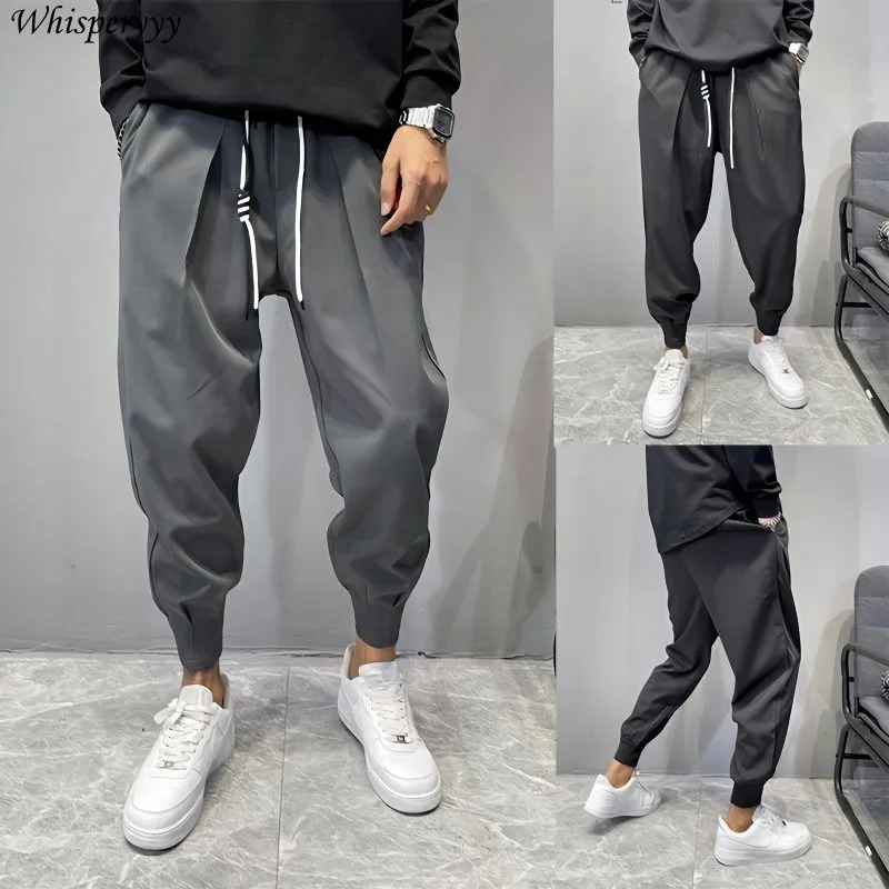 Брюки-шаровары, уличная одежда, мужские весенне-осенние свободные однотонные брюки с девятью точками, повседневные брюки с эластичной резинкой на талии и шнурком, мужские спортивные штаны
Брюки-шаровары, уличная одежда, мужские весенне-осенние свободные однотонные брюки с девятью точками, повседневные брюки с эластичной резинкой на талии и шнурком, мужские спортивные штаны