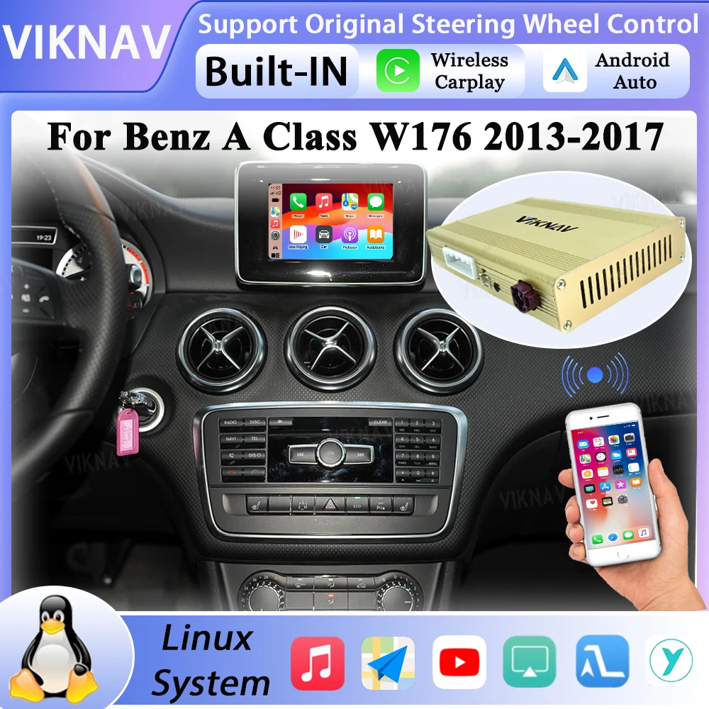For Benz Class A W176 2013-2017 Carplay Upgrade Decoder Interface Box Touch Screen Android Auto Multimedia WIFI BT Player Stereo
For Benz Class A W176 2013-2017 Carplay Upgrade Decoder Interface Box Touch Screen Android Auto Multimedia WIFI BT Player Stereo