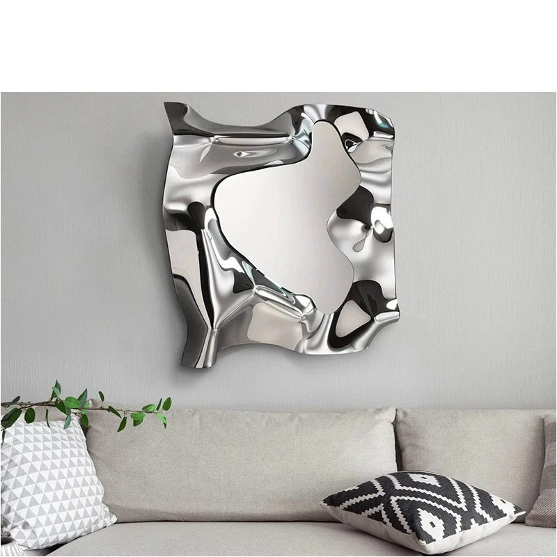 Living room entrance Nordic simple fashion light luxury metal stainless steel wall decoration fitting mirror
Living room entrance Nordic simple fashion light luxury metal stainless steel wall decoration fitting mirror