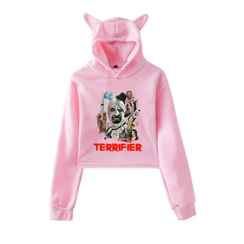 Terrifier Art Merch Vintage 90s Streetwear logo Hoodie Hoodies Sweatshirts for Girls Cat Ear Crop Fashion Sports Pullover
Terrifier Art Merch Vintage 90s Streetwear logo Hoodie Hoodies Sweatshirts for Girls Cat Ear Crop Fashion Sports Pullover