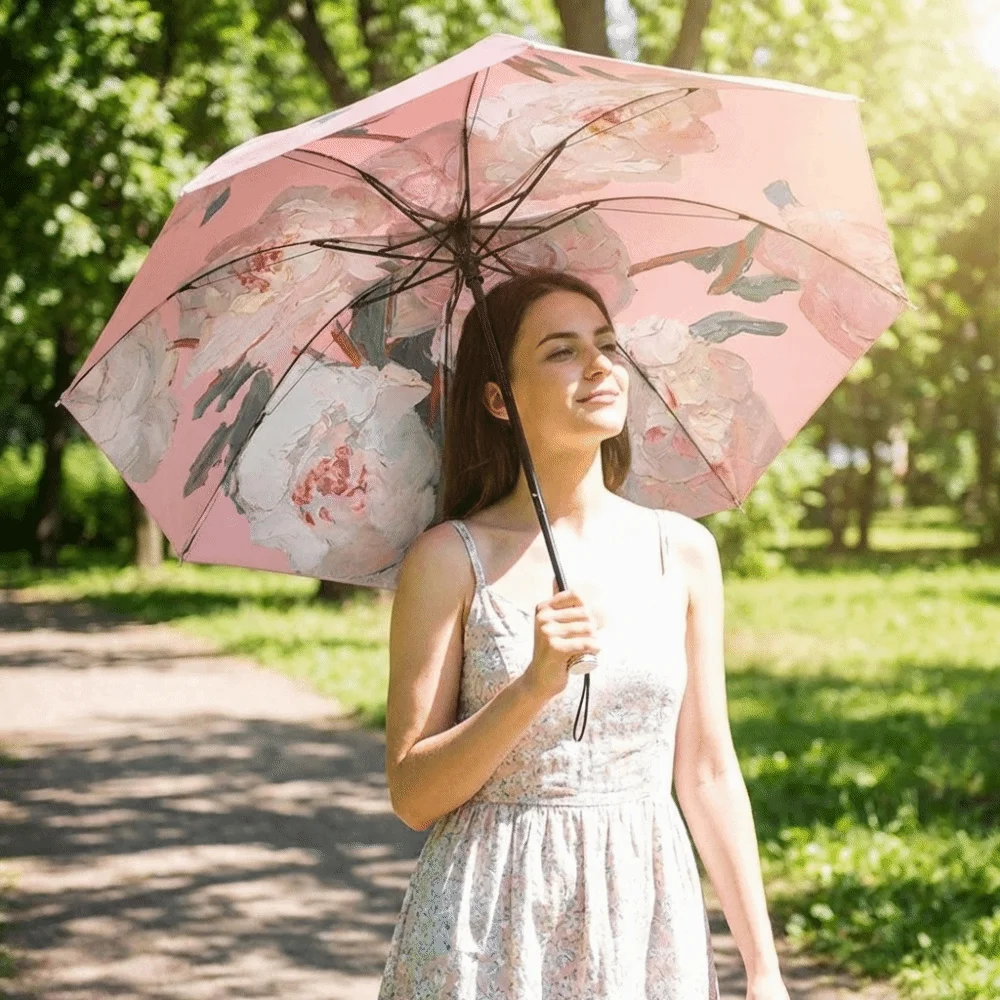 UV Protection Double-layered Sun Umbrella Foldable Sun Protection Dual-purpose Sunshade Floral Print with Storage Bag
UV Protection Double-layered Sun Umbrella Foldable Sun Protection Dual-purpose Sunshade Floral Print with Storage Bag
