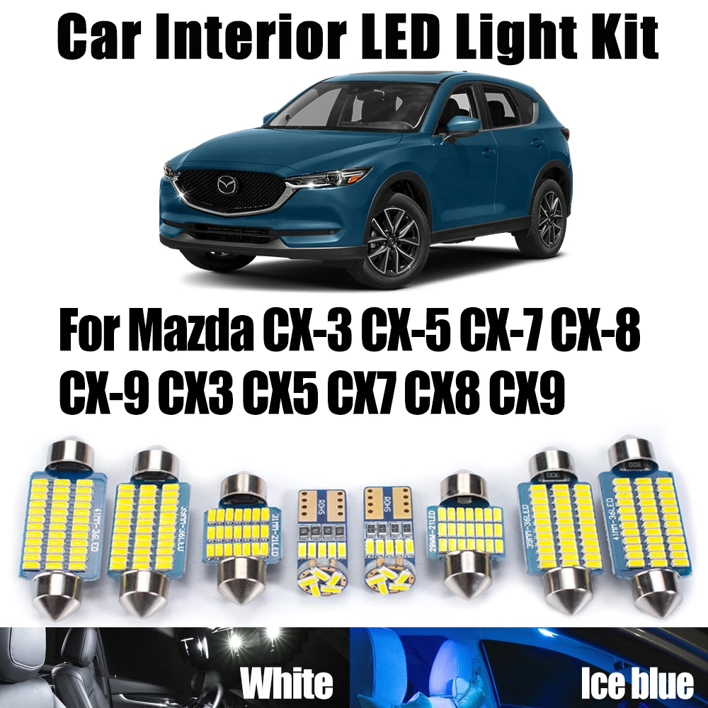 Canbus для Mazda CX-3 CX-5 CX-7 CX-8 CX-9 CX3 CX5 CX7 CX8 CX9 светодиодная лампа для внутреннего купола, потолочного освещения номерного знака, комплект аксессуаров
Canbus для Mazda CX-3 CX-5 CX-7 CX-8 CX-9 CX3 CX5 CX7 CX8 CX9 светодиодная лампа для внутреннего купола, потолочного освещения номерного знака, комплект аксессуаров