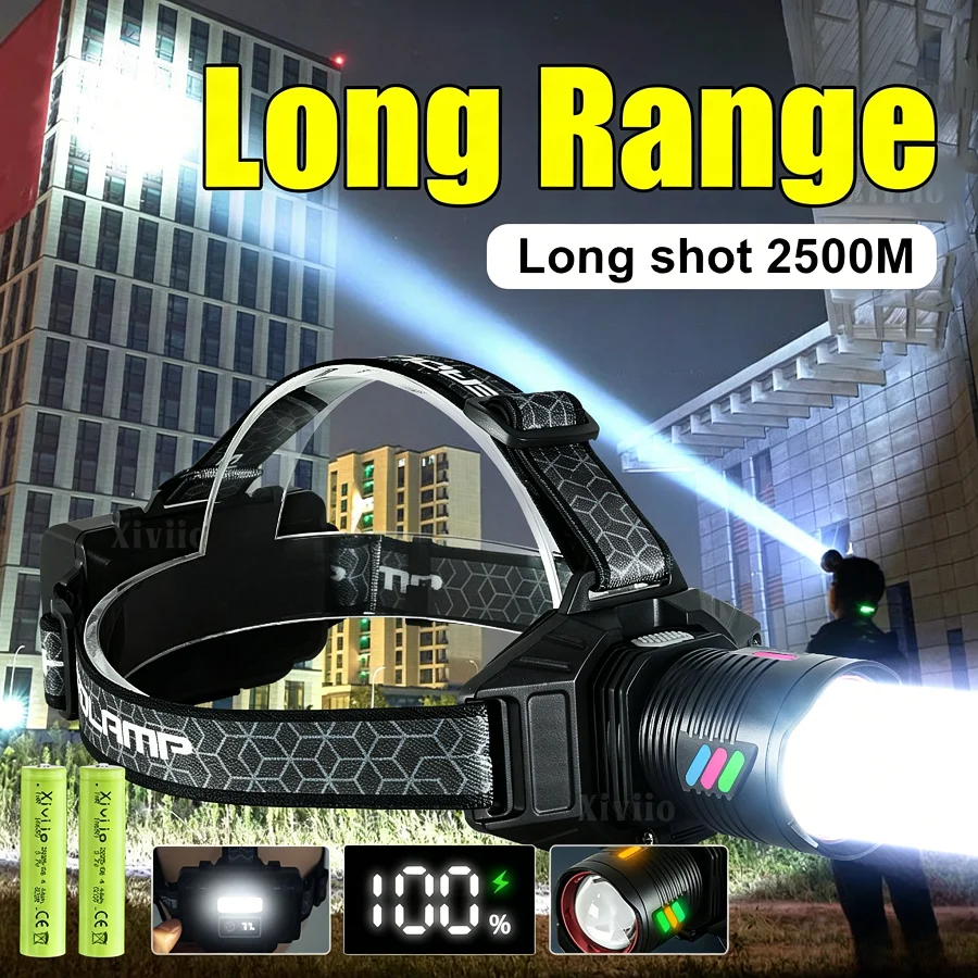 350000000LM High Power LED Headlamp Rechargeable Headlight 18650 Head Flashlight Long Range 4000m Fishing Hunting Head Torch
350000000LM High Power LED Headlamp Rechargeable Headlight 18650 Head Flashlight Long Range 4000m Fishing Hunting Head Torch