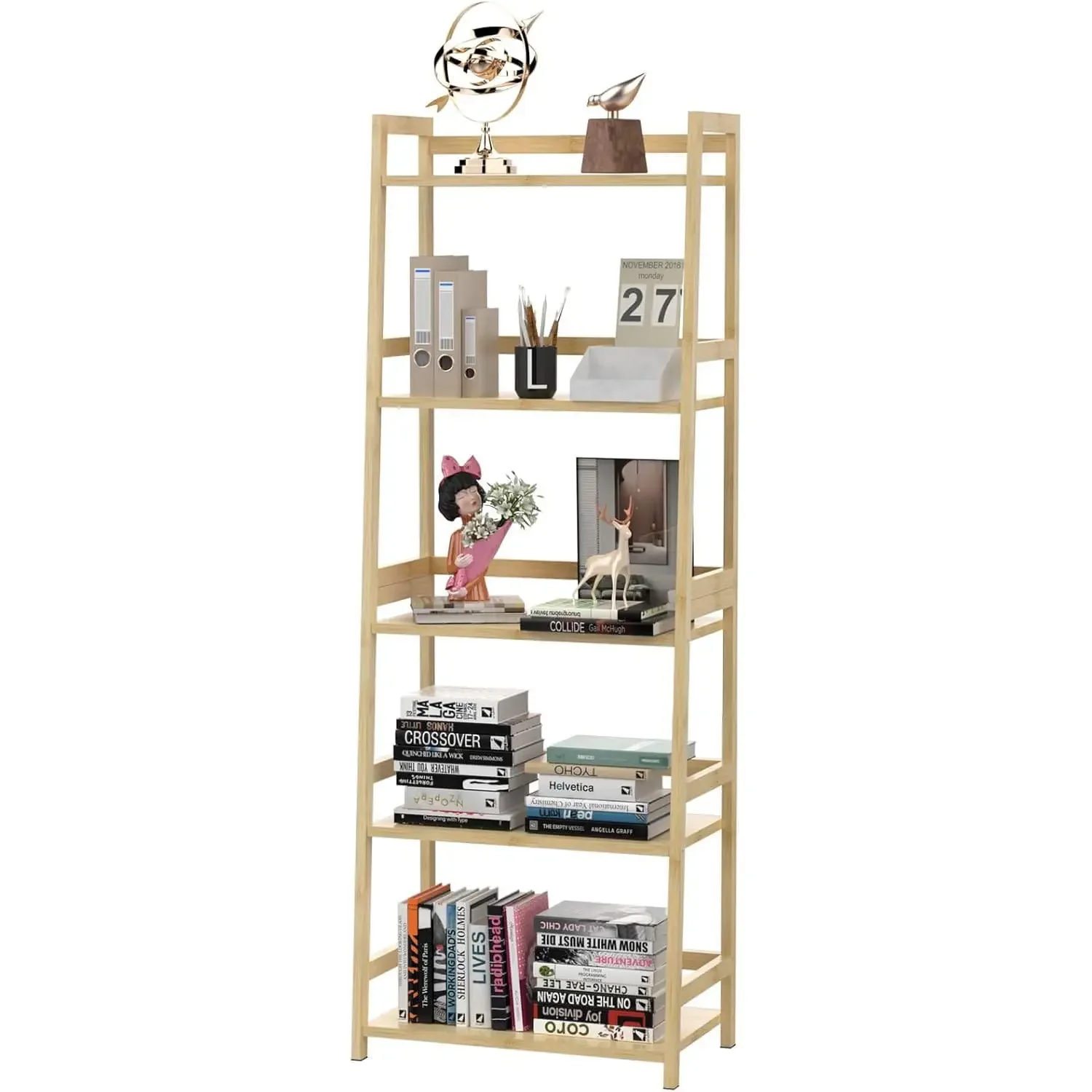 Bookshelf 5 Tiers, Bamboo Bookcase Book Shelf Storage Organizer Modern Display Shelving Unit Tall Book Shelf Corner Storage Rack
Bookshelf 5 Tiers, Bamboo Bookcase Book Shelf Storage Organizer Modern Display Shelving Unit Tall Book Shelf Corner Storage Rack