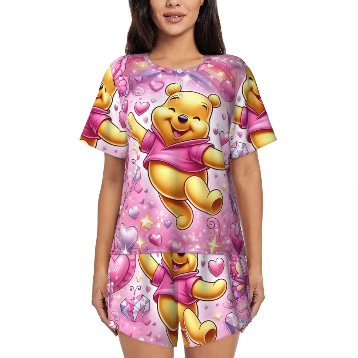 Custom Print Women Winnie The Pooh Pajamas Set Short Sleeve 2 Piece Sleepwear Pjs Lounge Sets
Custom Print Women Winnie The Pooh Pajamas Set Short Sleeve 2 Piece Sleepwear Pjs Lounge Sets