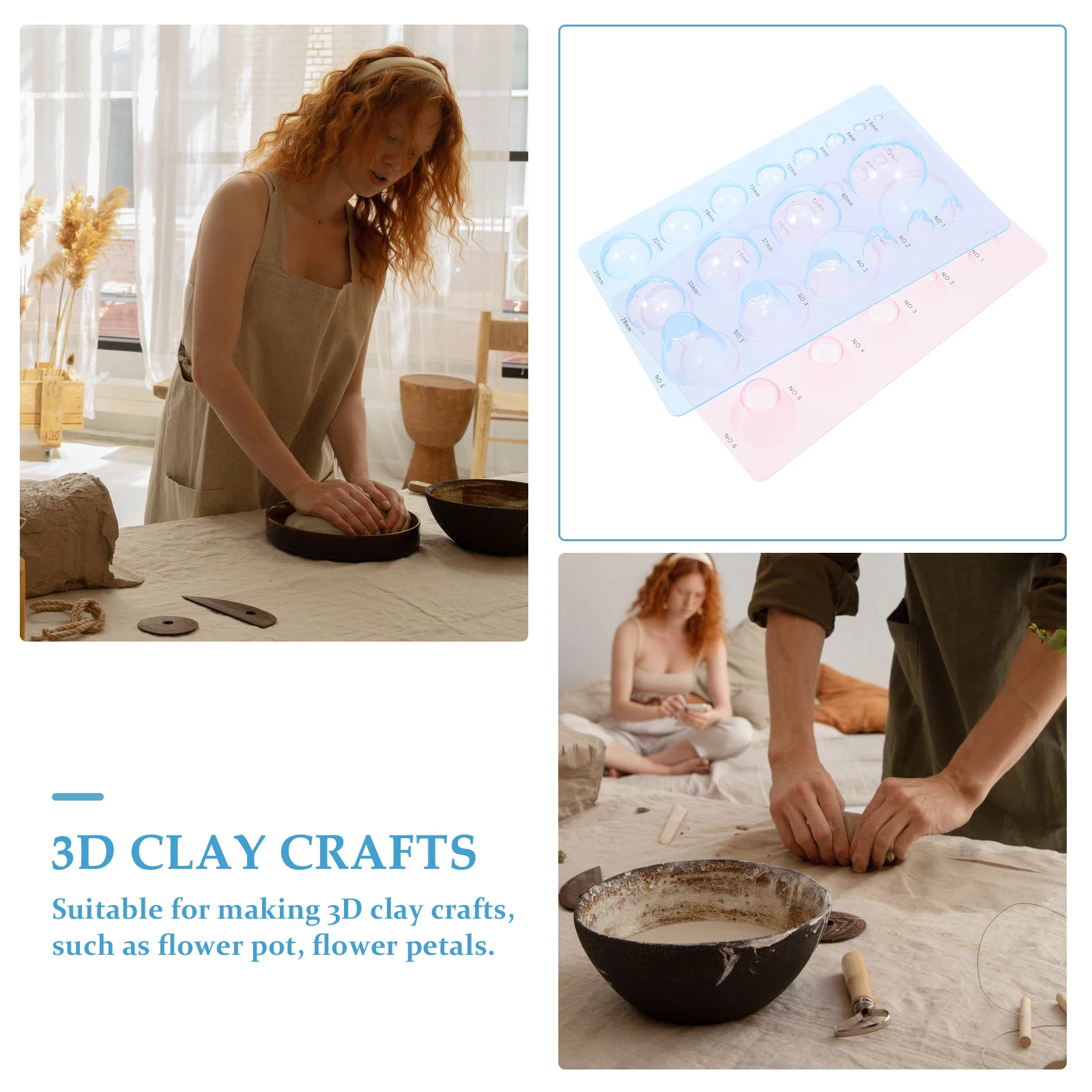 2Pcs Plastic Molds Clay Sturdy 3D Crafts Accessories Uniform Patterns Easy Use Clay Tools Artwork Molds
2Pcs Plastic Molds Clay Sturdy 3D Crafts Accessories Uniform Patterns Easy Use Clay Tools Artwork Molds