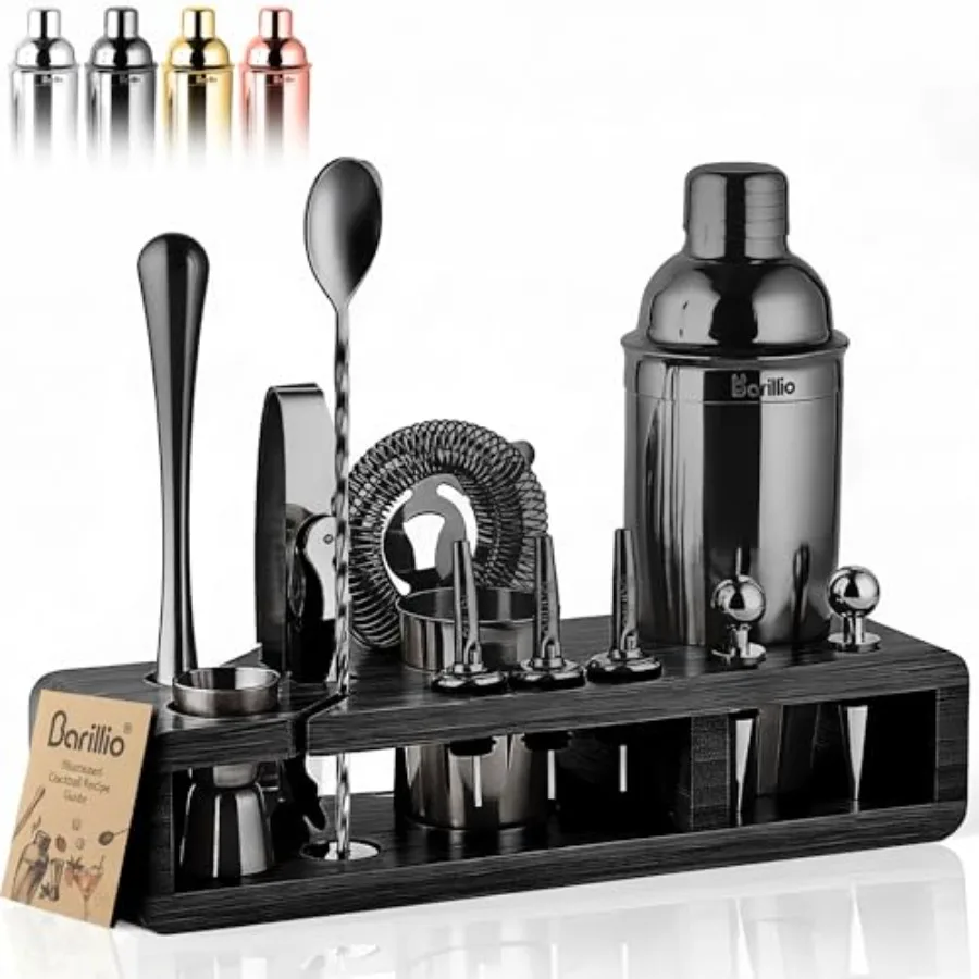Bartender Kit StainlessSteel Cocktail Shaker Set w/ Stand Mixology Bar Tools w/Drink Shaker, Mixer and Muddler for Cocktails -
Bartender Kit StainlessSteel Cocktail Shaker Set w/ Stand Mixology Bar Tools w/Drink Shaker, Mixer and Muddler for Cocktails -