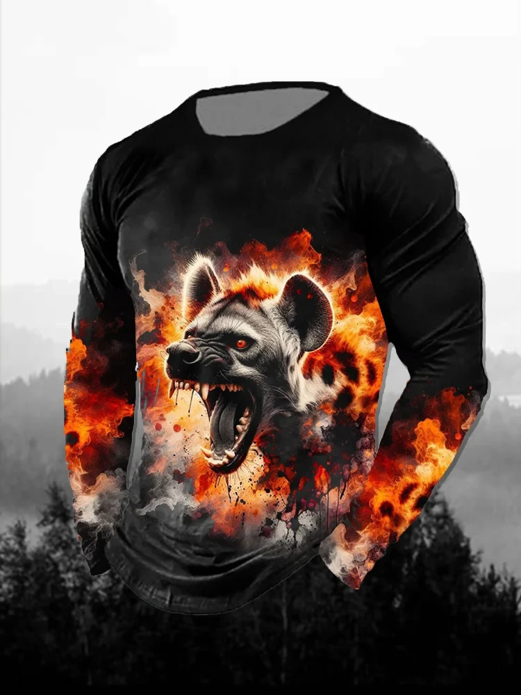 Flaming Animal Printing Long Sleeve T-Shirt Vintage Long Sleeve with Distinct Print Autumn-Ready Trend-Setting Tee shirt for men
Flaming Animal Printing Long Sleeve T-Shirt Vintage Long Sleeve with Distinct Print Autumn-Ready Trend-Setting Tee shirt for men