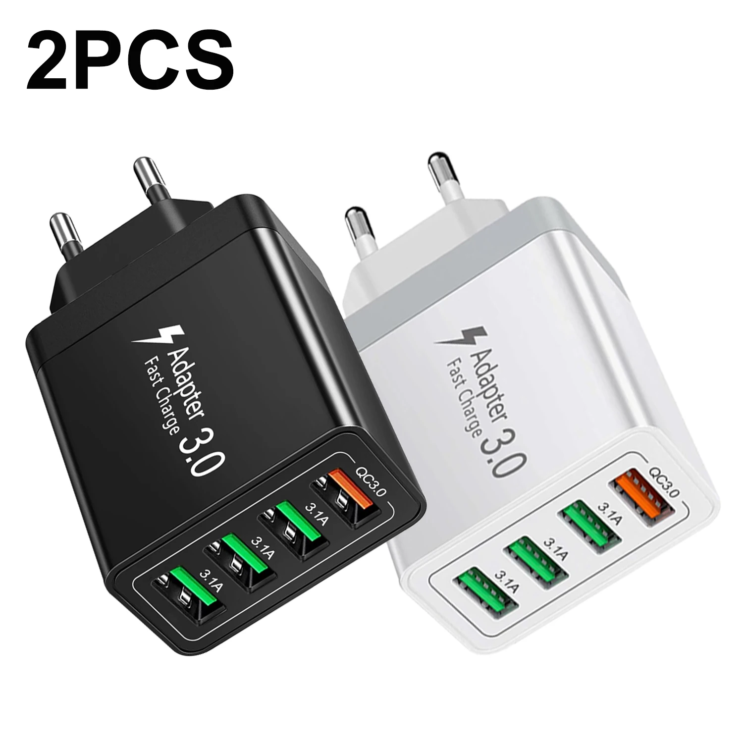 2Pack EU Plug 4-Port USB Wall Charger Block, 40W QC3.0 Quick Charging Adapter Phone Fast Chargers For iPhone Xiaomi
2Pack EU Plug 4-Port USB Wall Charger Block, 40W QC3.0 Quick Charging Adapter Phone Fast Chargers For iPhone Xiaomi