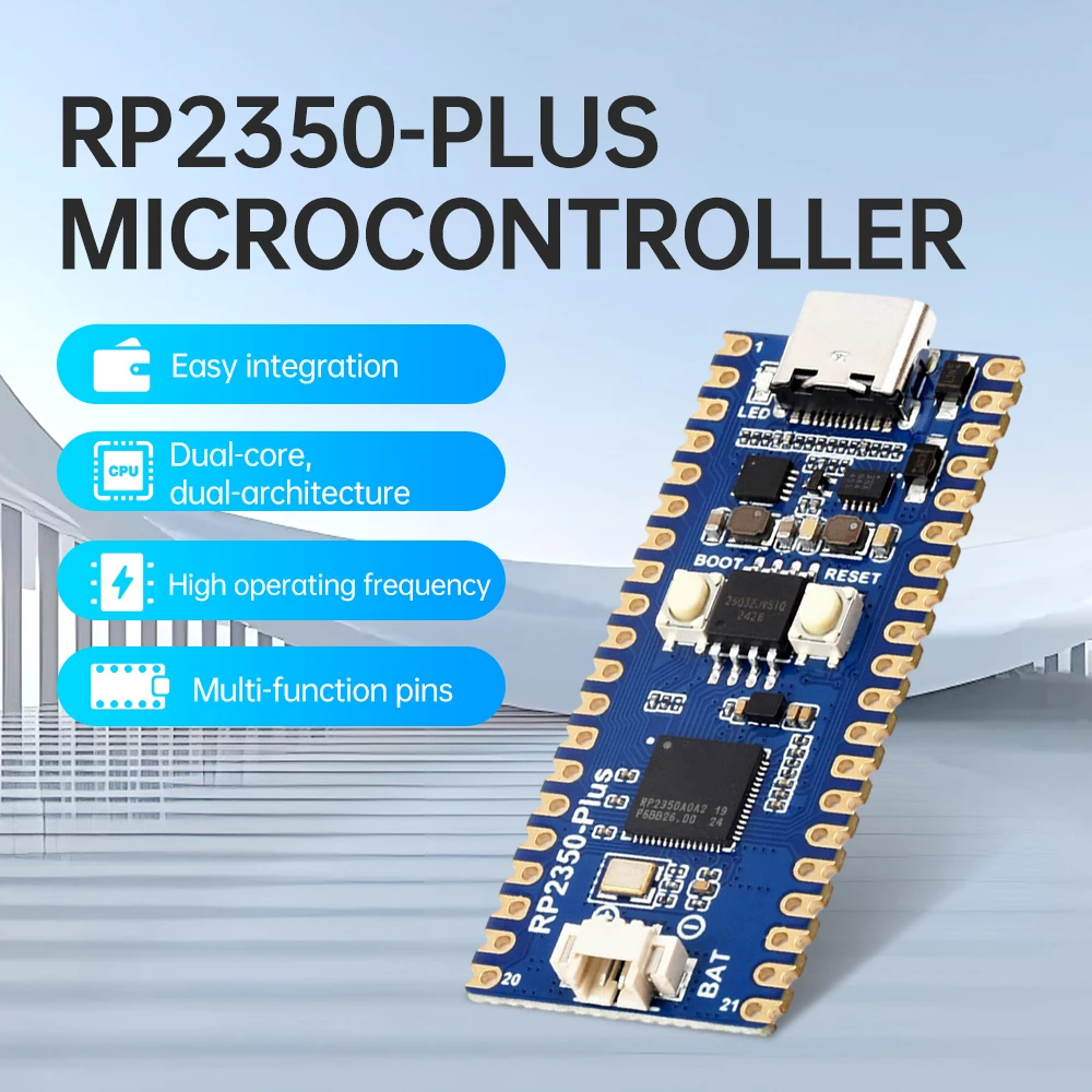 RP2350-Plus Плата разработки для Raspberry Pi RP2350A ARM Cortex-M33 Опасность 3 RISC-V 4 МБ флэш-памяти Type-C
RP2350-Plus Плата разработки для Raspberry Pi RP2350A ARM Cortex-M33 Опасность 3 RISC-V 4 МБ флэш-памяти Type-C