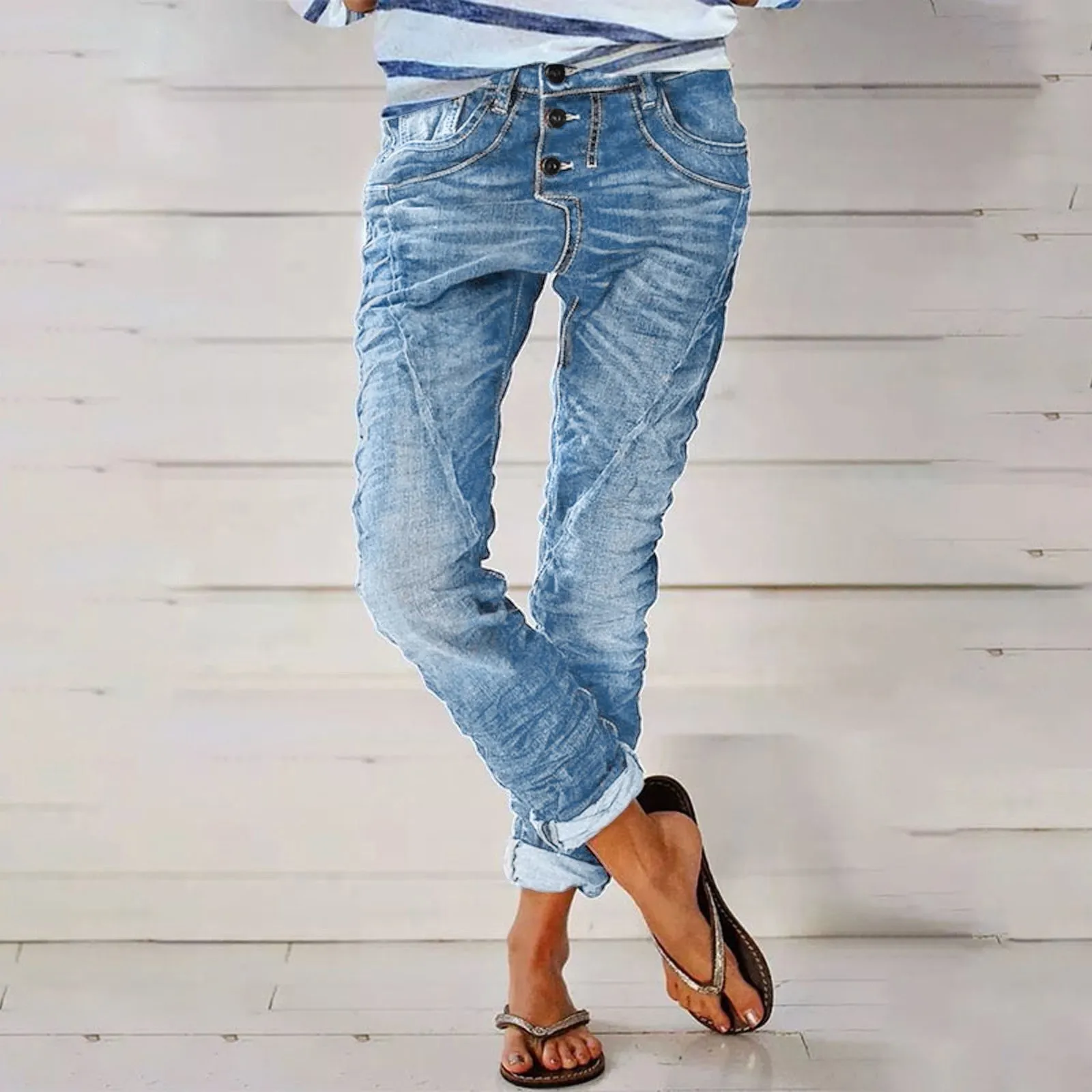 Women'S Jeans Classic Vintage Wrinkled Double Pocket Denim Pants Solid Color Skinny Leggings Bottoms Spring Casual Daily Wear
Women'S Jeans Classic Vintage Wrinkled Double Pocket Denim Pants Solid Color Skinny Leggings Bottoms Spring Casual Daily Wear