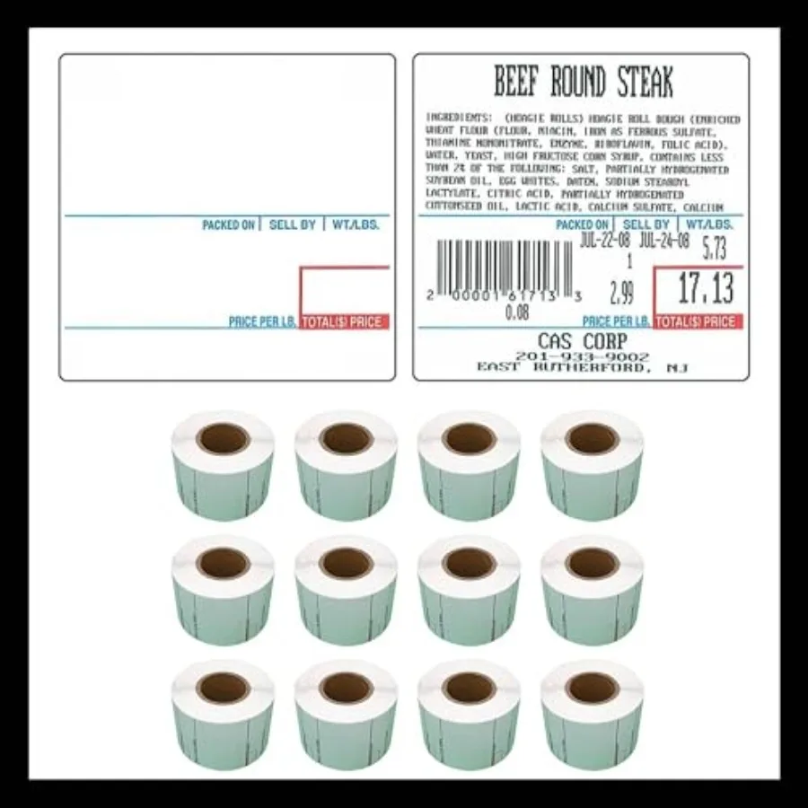 Labels LST- Thermal - 6000 Labels Printer Printing Scale Compatible with CAS LP-1000 CL-5000 CL-5500 CL-7200 Easy Weigh LS-100
Labels LST- Thermal - 6000 Labels Printer Printing Scale Compatible with CAS LP-1000 CL-5000 CL-5500 CL-7200 Easy Weigh LS-100