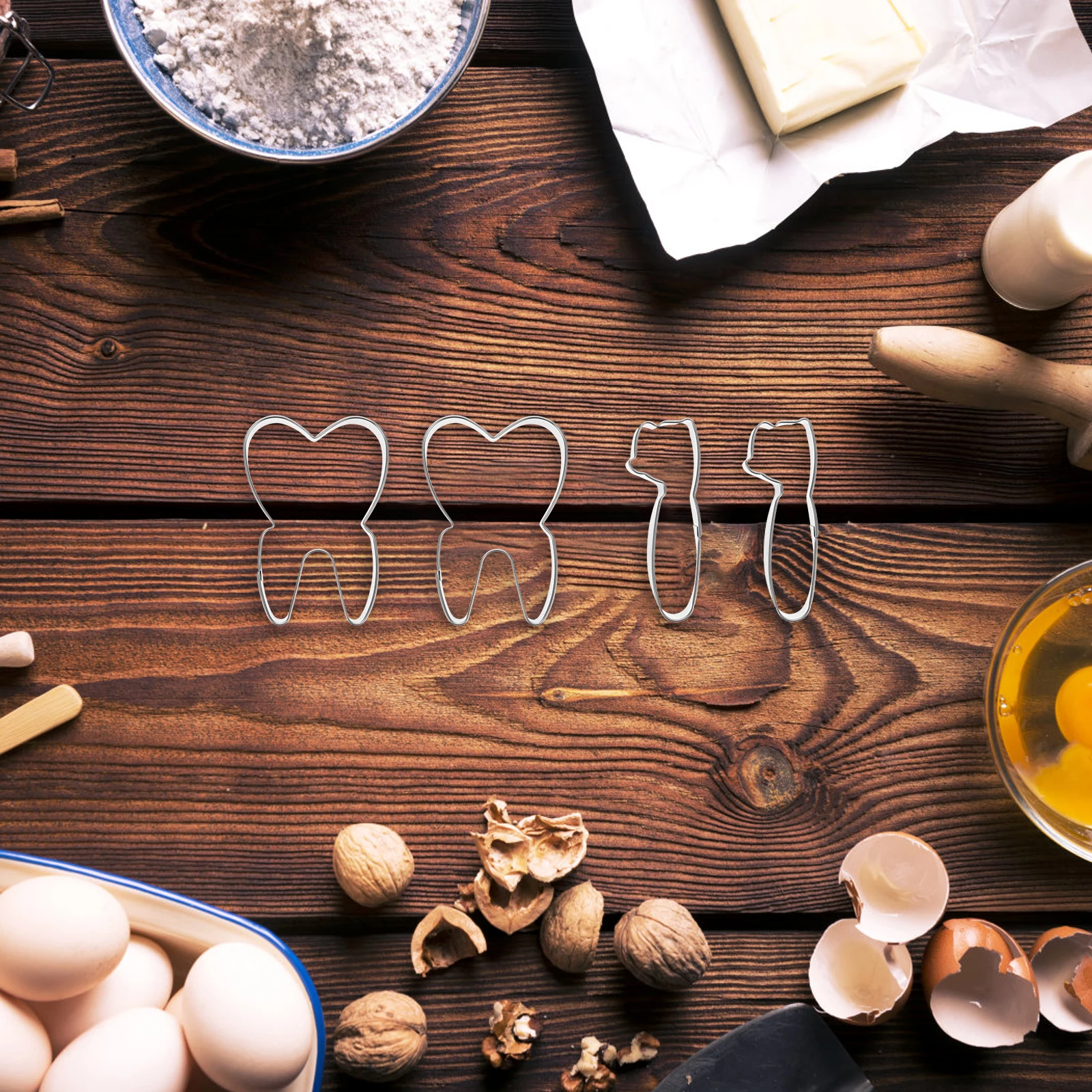 4 Pcs Teeth Biscuit Mold Cookie Cutter Kit Chocolate Making Tools Baking Supplies Cute for Festival Die Cutting
4 Pcs Teeth Biscuit Mold Cookie Cutter Kit Chocolate Making Tools Baking Supplies Cute for Festival Die Cutting