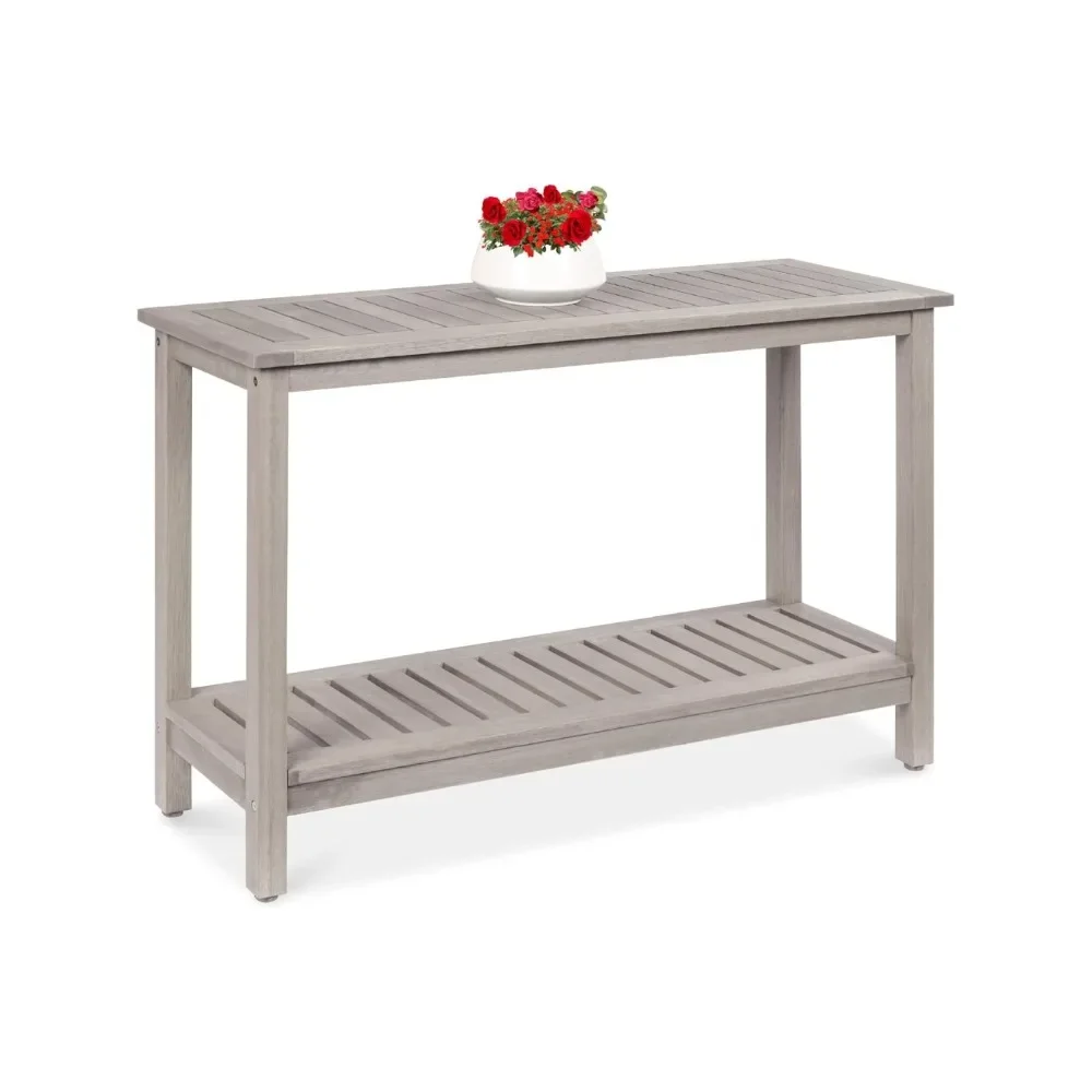 48in 2-Shelf Eucalyptus Wooden Console Table Indoor Outdoor Multifunctional Buffet Bar Storage Organizer w/Foot Sliders
48in 2-Shelf Eucalyptus Wooden Console Table Indoor Outdoor Multifunctional Buffet Bar Storage Organizer w/Foot Sliders
