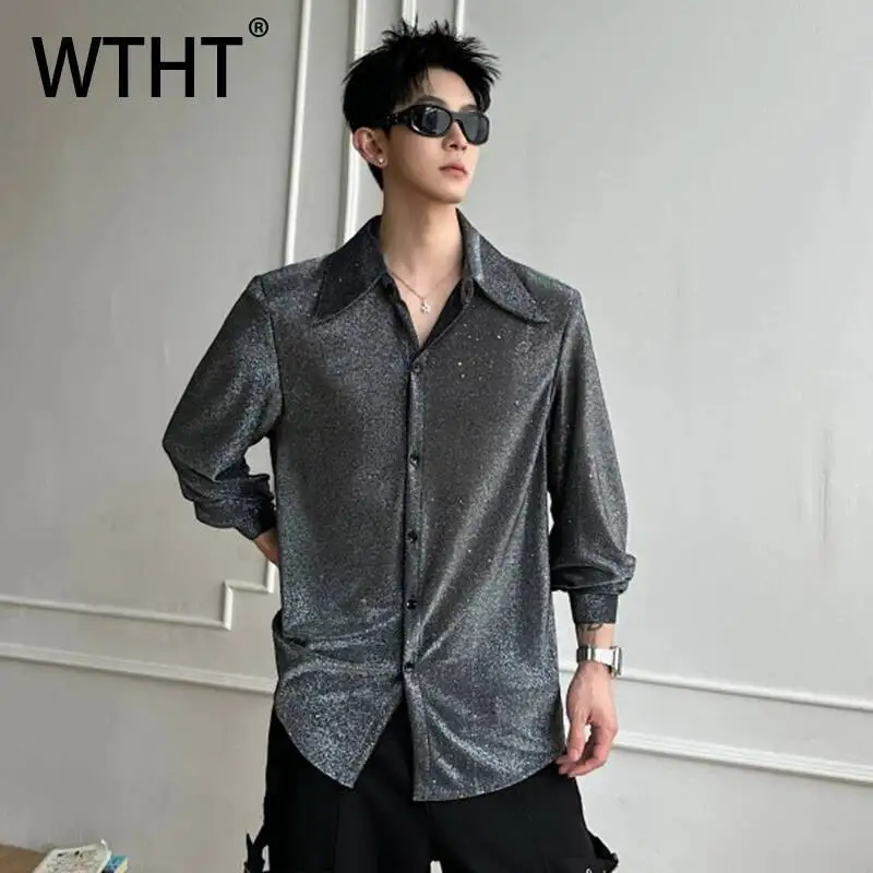 WTHT Fashion Men's Liquid Metal Sequins High Street Shirts Trendy 2026 Summer Single Breasted Long Sleeves Tops Male 2A3058
WTHT Fashion Men's Liquid Metal Sequins High Street Shirts Trendy 2026 Summer Single Breasted Long Sleeves Tops Male 2A3058