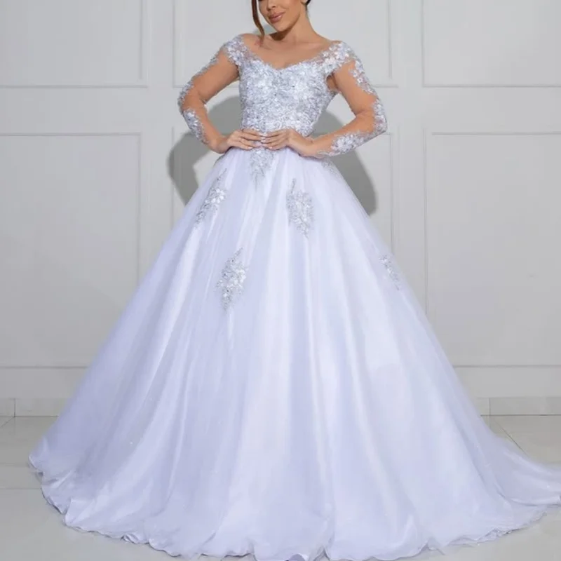 Customized ivory white Spaghetti Straps Lace Appliques Wedding Dresses Long sleeves beads satin Bridal Gowns Made Dress
Customized ivory white Spaghetti Straps Lace Appliques Wedding Dresses Long sleeves beads satin Bridal Gowns Made Dress